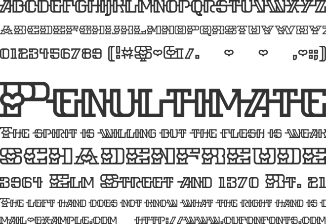 Iron Amore font preview