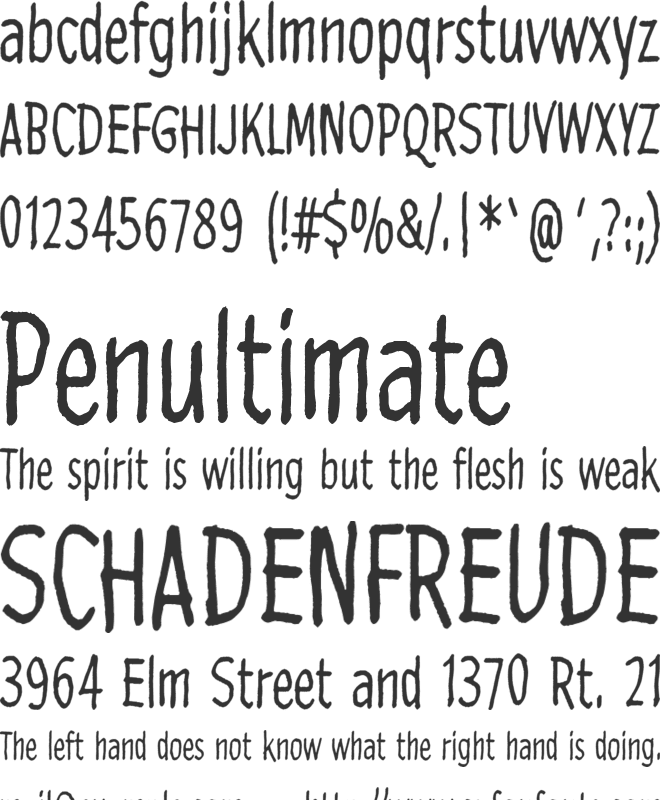 Lost in the supermarket font preview