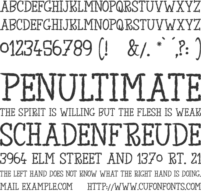 The King of Lost Towel font preview