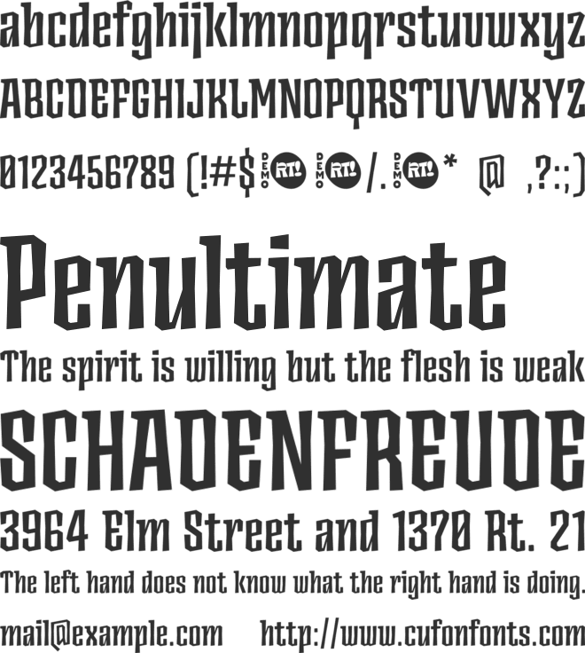 Ancoa Demo font preview