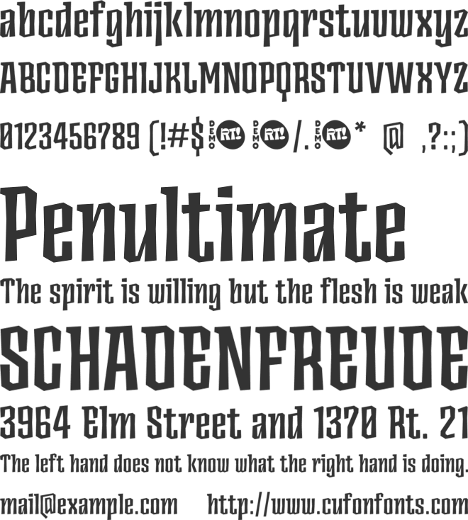 Ancoa Demo font preview