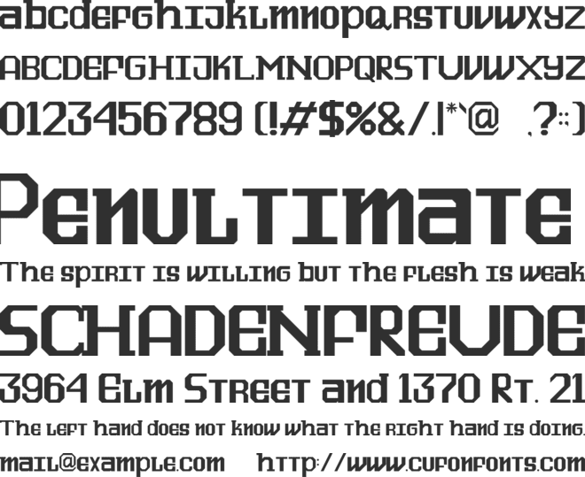 The Futien font preview