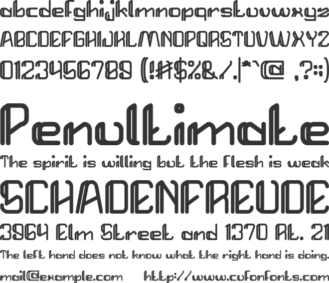 START REVOLUTION font preview