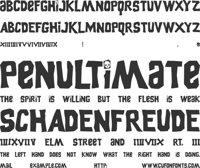 Goonies font preview