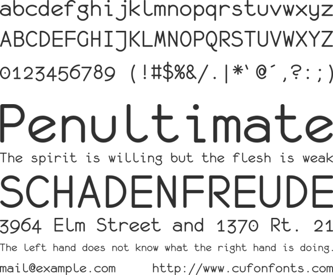 Monofur font preview