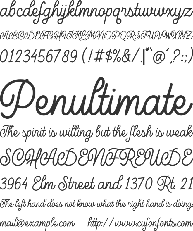Marcellas font preview