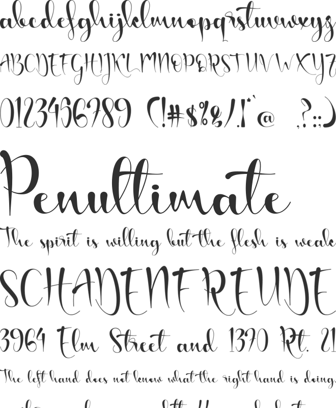 Sincere Valentine - PERSONAL US font preview