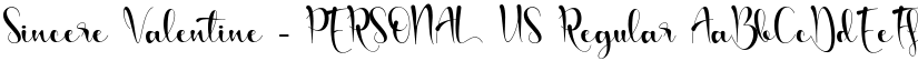 Sincere Valentine - PERSONAL US Regular font