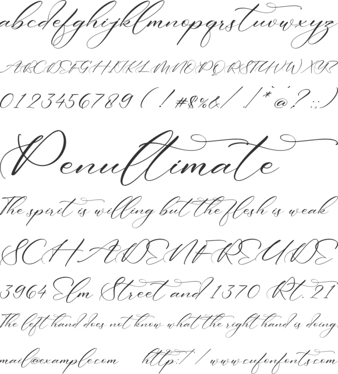 Andaeni font preview