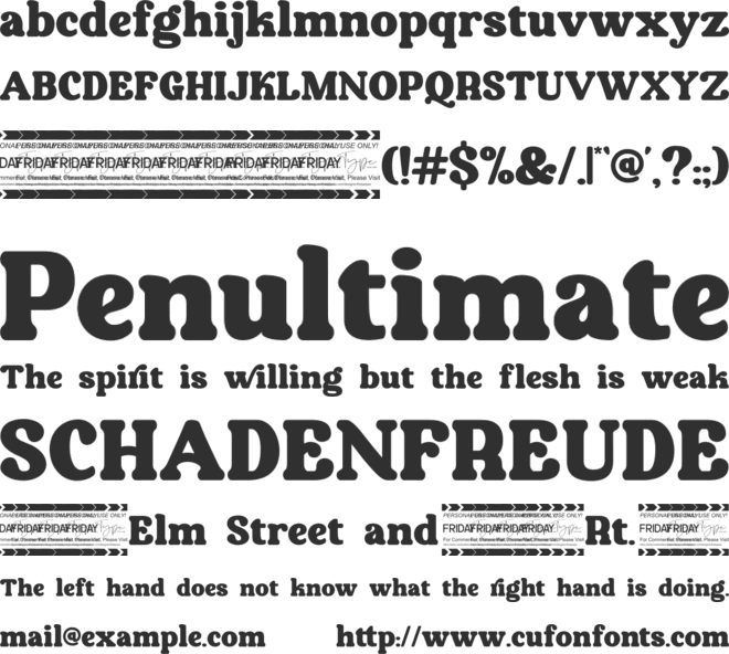 Aubergine font preview