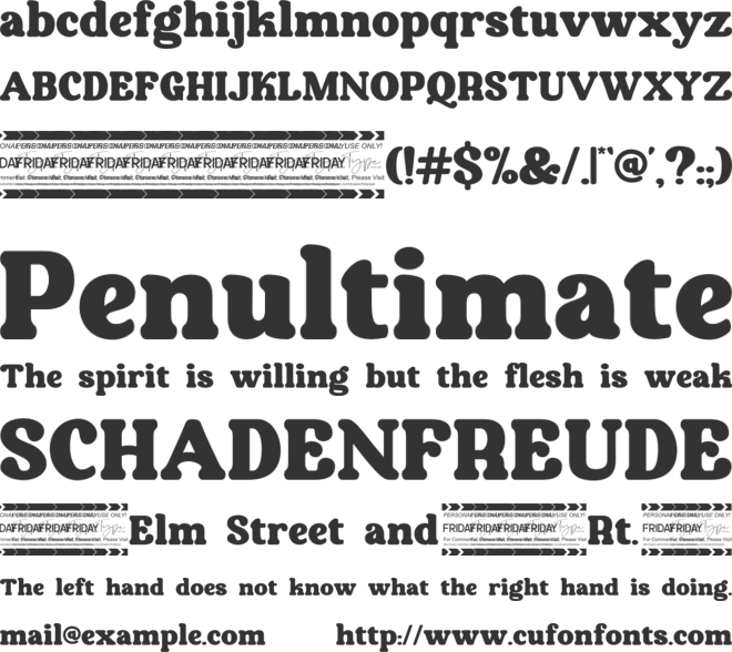 Aubergine font preview