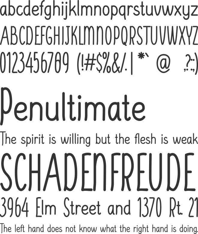 Susahu font preview