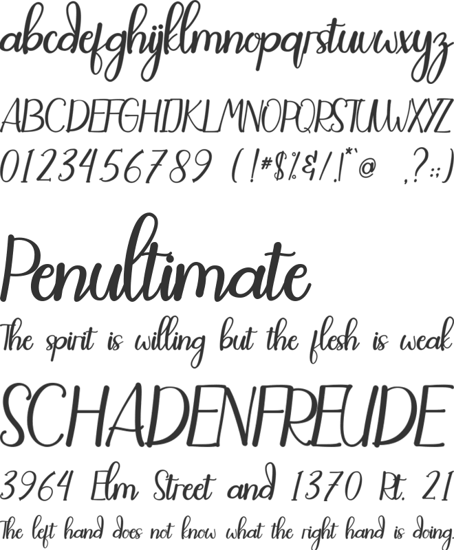 Maylove font preview