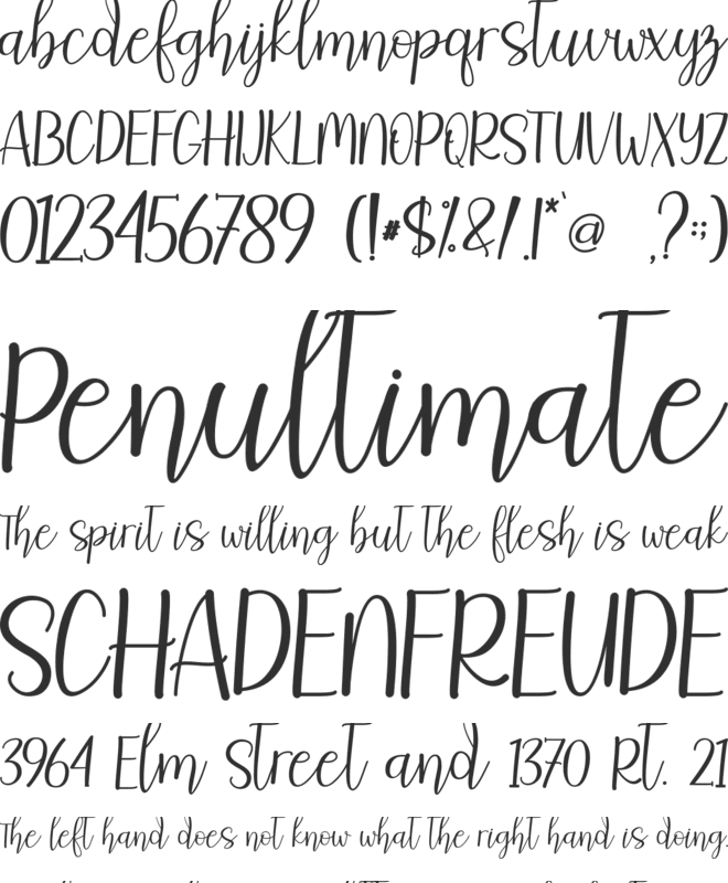 vellia - Personal Use font preview