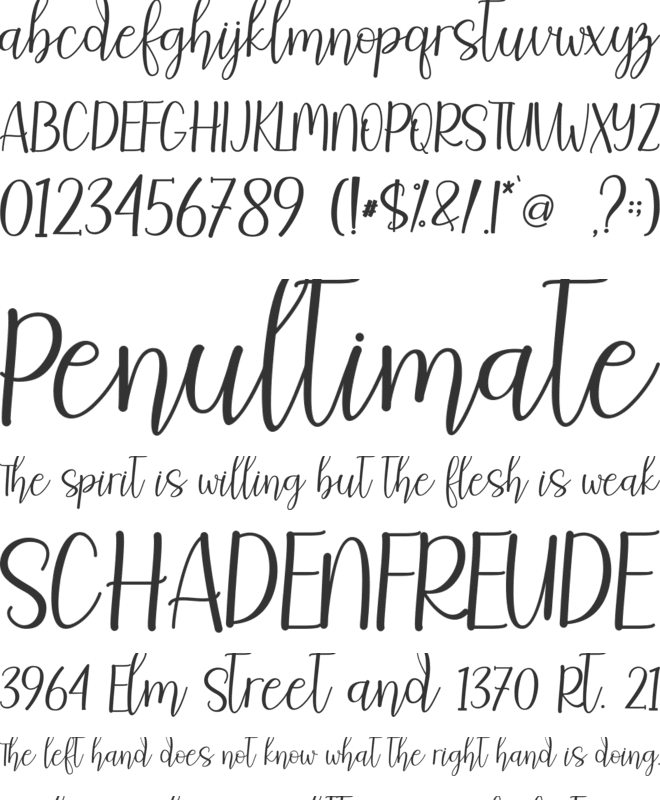 vellia - Personal Use font preview