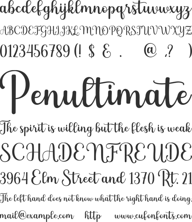 Hello Angelia font preview