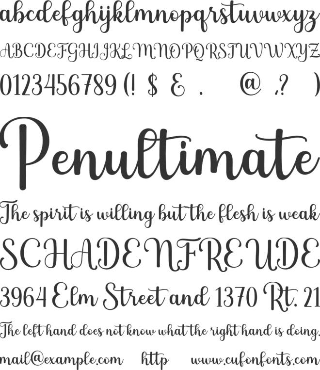 Hello Angelia font preview