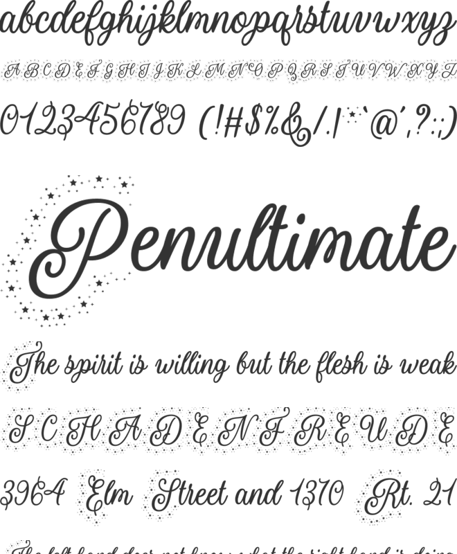 Staryssa font preview