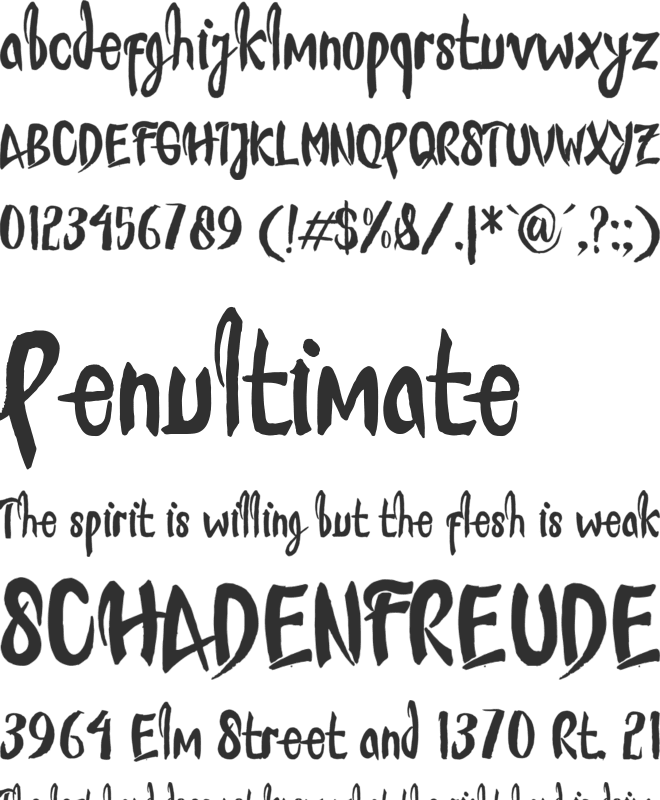 Mountains font preview