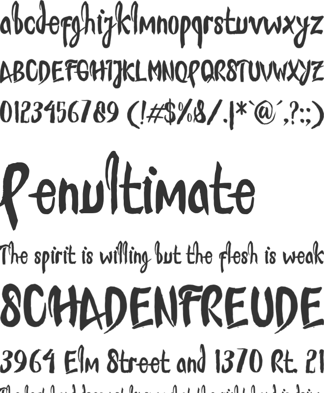 Mountains font preview