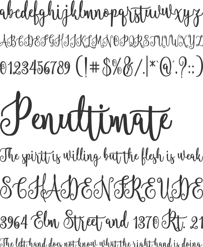 Hammerte font preview