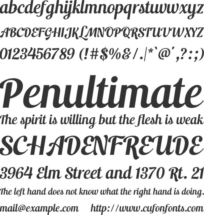 Andalia font preview