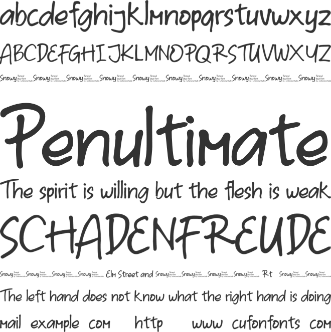 Snowy font preview