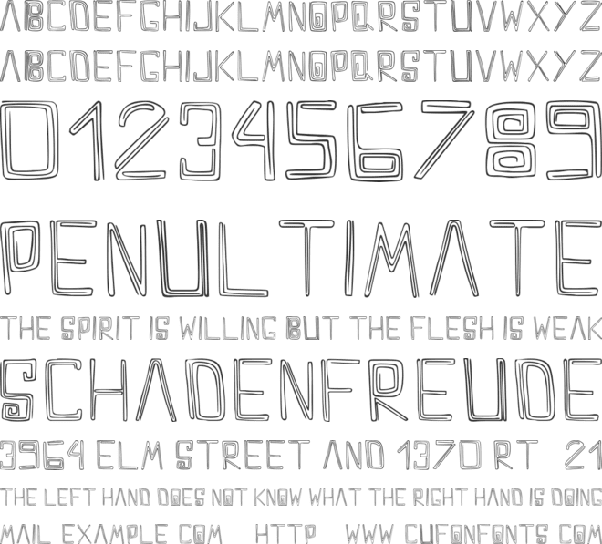 Maze Doodle font preview