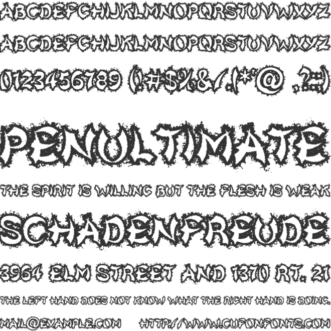 Kick To The Face font preview