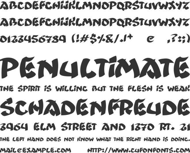 Ninjastrike font preview