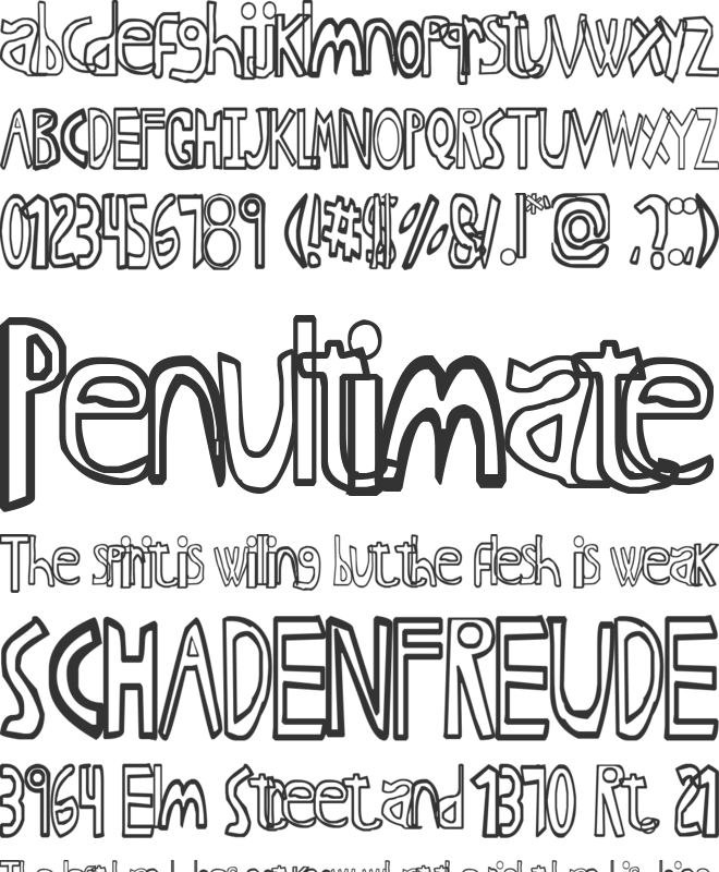 Anime I font preview