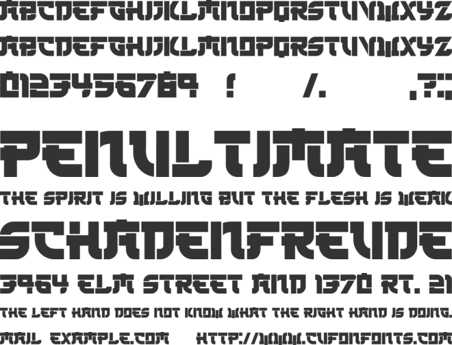 Kamikaze font preview