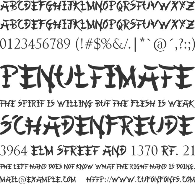Chinese Asian Style font preview