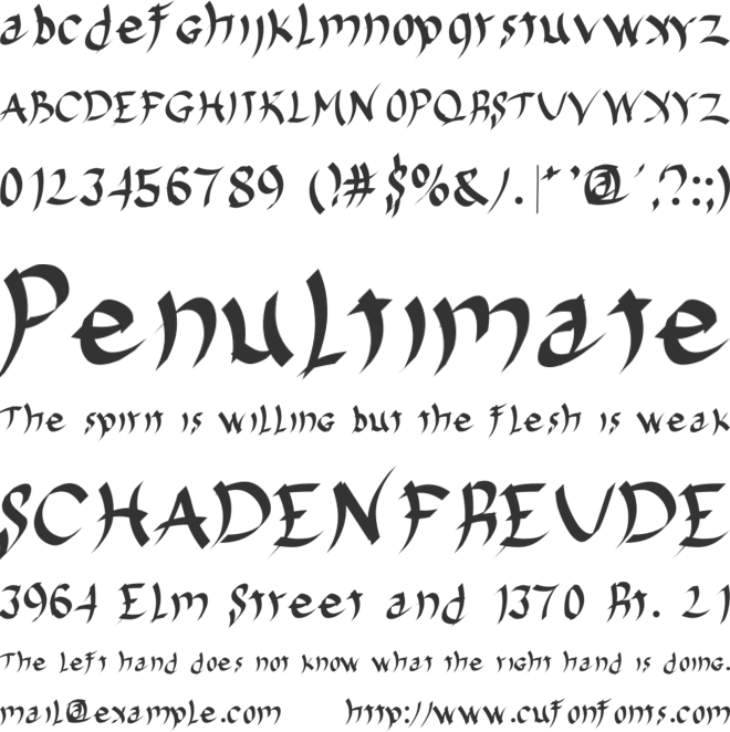 Harakiri font preview