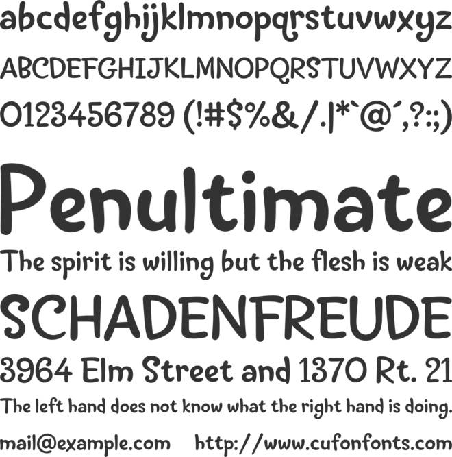 LT Shortcake font preview