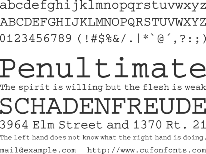 Selectric font preview