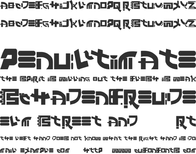 EastWestBackandForth font preview