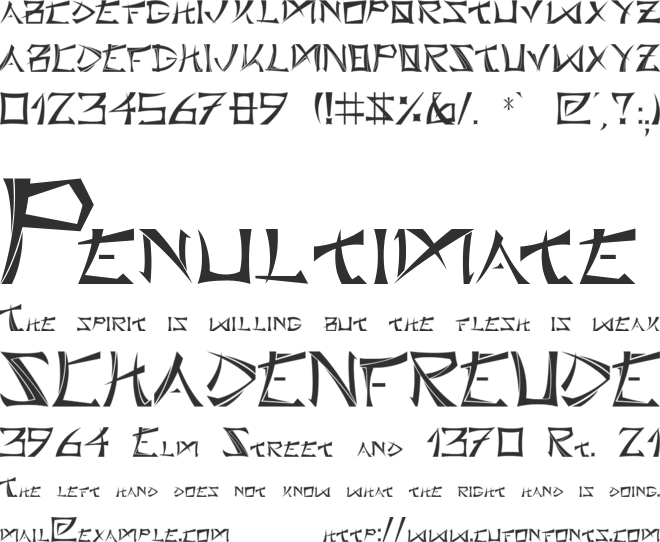 BushidoType font preview