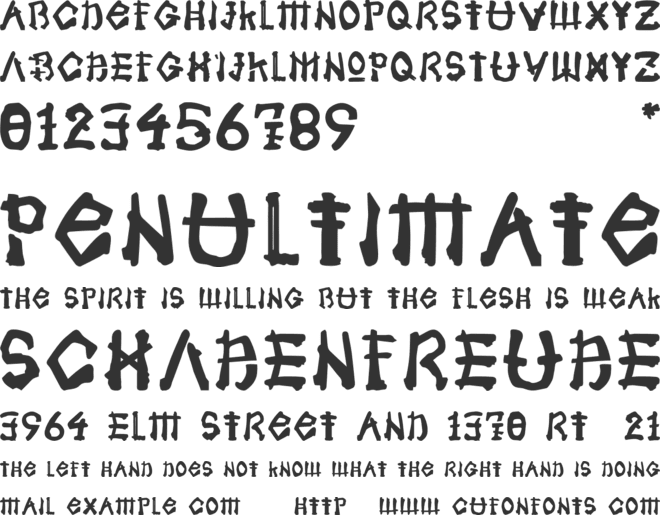 Tachi font preview