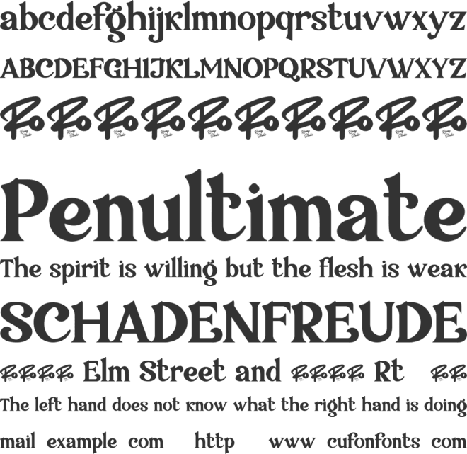 Calfine font preview