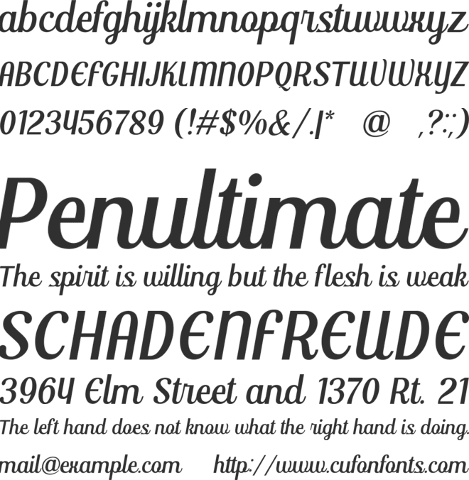 Cimory Love font preview