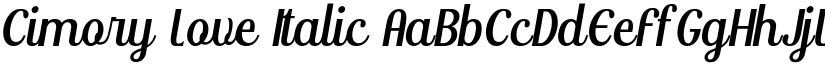 Cimory Love Italic font