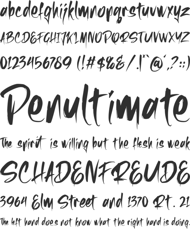 Rushfeel font preview