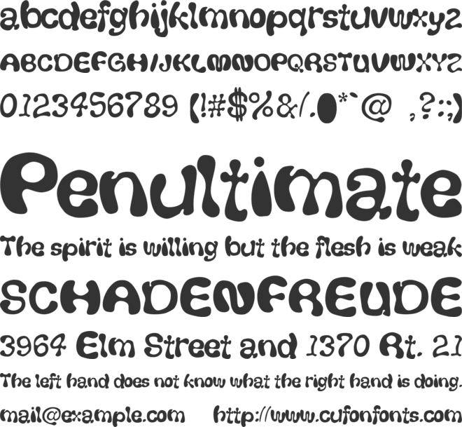 Thickhead font preview