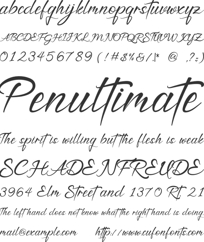 Bethia Dastin font preview