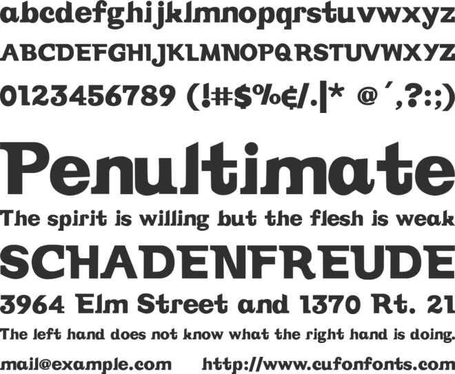 Vintage font preview