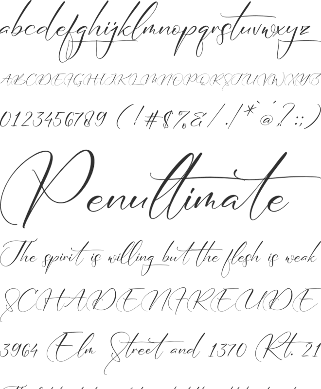 Adelinetha Charlote font preview