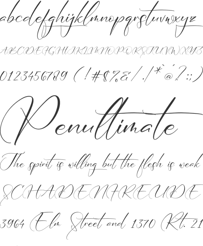 Adelinetha Charlote font preview