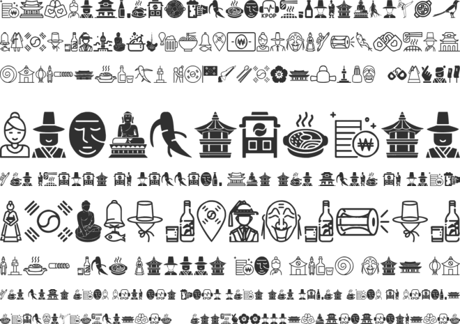 Korean Icons font preview