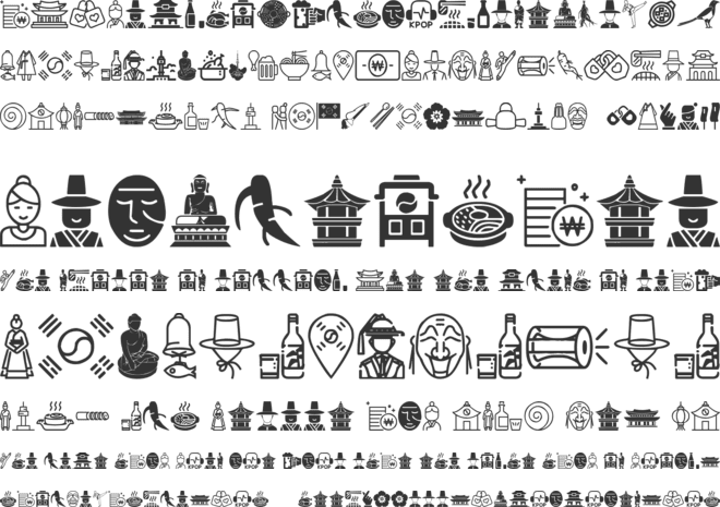 Korean Icons font preview